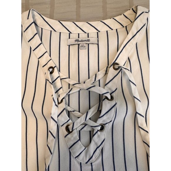 Madewell Harbor Lace-Up Shift Dress, F2186, Size: XXS - Picture 7 of 11